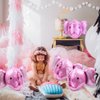 4D Animal Elephant Head Balloons Elephant Balloons For Kids Boys Girls Party Supplies Birthday Decorations Baby Shower, 4 Pack Inflatable 24'' Elephant Aluminum Mylar Foil Balloons (Pink)