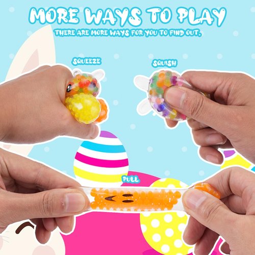 Mljsh 12 Pack Prefilled Easter Eggs with Squeeze Toys Inside, Easter Basket Stuffers Easter Egg Fillers, Classroom Gift Exchange and Party Favors