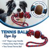 LOVINPUP Dog Rope Toy with Tennis Ball, Nylon Rope with Balls, Fun Tug of War Toy for Dogs, Tough Dog Toy for Aggressive Chewers, Eskimo, Terrier, Beagle and More (1 Rope Dog Toy Red Ball FBA)