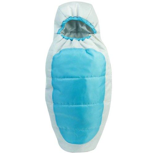 Sophia's 18" Doll Cocoon Style Nylon Sleeping Bag with Side Zipper for Camping, Blue/Gray