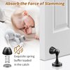 KOLAKO Door Stopper, Magnetic Door Stops, Brushed Satin Nickel, 2 Pack Wall Floor Mounted Black Magnetic Door Catch Door Holder, Stainless Steel Soft-Catch Doorstop