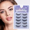 MLEN DIARY False Eyelashes Wispy Long Extension Eyelashes Natural Look Cat Eye 3D Mink Reusable Fake Eyelashes, 5 Pairs Pack