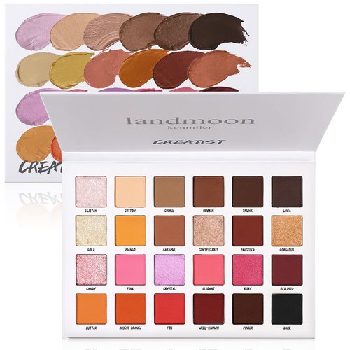 LANDMOON CREATIST 24 Color Eyeshadow Palette, Smokey Eye Black Eyeshadow Palette, Neutral Pink Eyeshadow Palette, Highly Pigmented Matte Shimmer Nude Eyeshadow