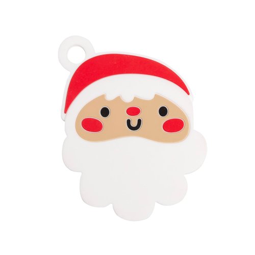 Pearhead Christmas Santa Silicone Baby Teether, Holiday Stocking Stuffers for Newborns, Soft Infant Teething Chew Toy, Dishwasher Safe, Refrigerator Safe, BPA Free
