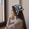 Gothic Crochet Bandana for Women, Black Skull Crochet Head Scarf Halloween Style Crochet Headband Triangle Knitted Headscarf