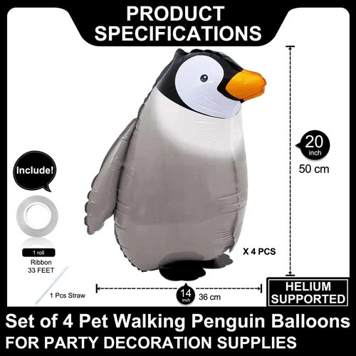Walking Animal Penguin Balloons Cute Penguin Shaped Balloons For Kids Birthday Party Animal Penguin Theme Party Decorations