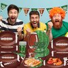 Football Party Supplies Kit Serve 24,Includes Dinner Plates, Dessert Plates, Napkins, Cups,Banner and Touchdown Tablecloth for Football Birthday Party Football Gameday Tailgate Party Decorations