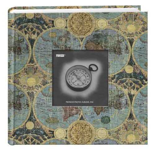 Pioneer Photo Albums DA-200MAP/G 200-Pocket Photo Album with Printed Travel Design Cover, Globes 4 x 6 Inch