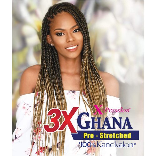 Beauty Elements Realistic- Multi Pack Deals! Pre-stretched X-Pression 3X Ghana Braids 40" 100% Kanekalon, Easy to braid, KNOTLESS, FEED in Braid Itch Free (3-PACK, 1B) E613XG4-1B3