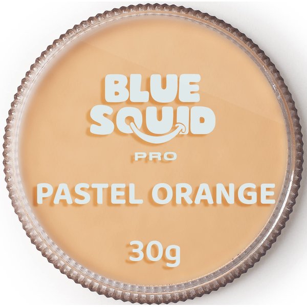 Blue Squid PRO Face Paint - Pastel Orange (30gm), Professional Water Based Single Cake Face & Body Paint Makeup Supplies for Adults Kids Halloween Facepaint SFX Water Activated Face Painting Non Toxic