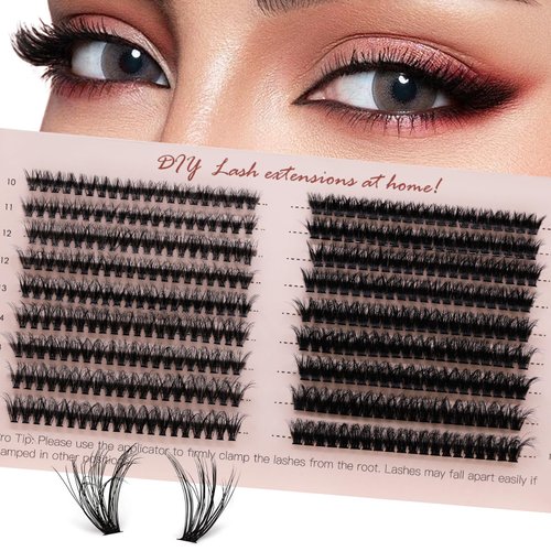 Pretty memory 360Pcs Fluffy Cluster Lashes 40D+60D Thick Cluster Eyelash Extensions 10-16mm False Mink Eyelashes 3D Effect Individual Lash Clusters DIY Lash Extensions(CC Curl)