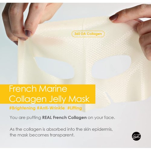 glowiest Sweet Dreams Yuzu Bright Collagen Mask Set of 3, Hydrating Face Collagen Jelly Mask, 78% Collagen, Niacinamide, Vitamin C, Peptides, Korean Skincare