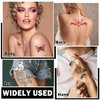 AWCCXMYM Temporary Tattoo Ink Temporary Tattoo Kit Skin Friendly Long Lasting Waterproof Fake Tattoos with Stencils for Face Body Paint DIY Tattoo Patterns Vegan & Cruelty Free (Black + Red + Brown)