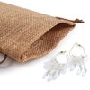 Lucky Monet 25/50/100PCS Burlap Gift Bags Wedding Hessian Jute Bags Linen Jewelry Pouches with Drawstring for Birthday, Party, Wedding Favors, Present, Art and DIY Craft (100Pcs, Coffee, 3” x 4”)