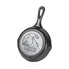 Lodge Wildlife Series-6.5" Cast Iron Skillet with Wolf Scene, Black