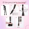 Ponytail Extension HOOJIH Claw Clip Braided Ponytail Extension Hair Extensions 20 Inch Double Braided Ponytails Hairpieces for Women - Natural Black
