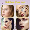 3 Sheets Face Gems Self Adhesive Rhinestones Stick on Face Jewels Stickers Decorations for Face, Makeup, Nail, Crafts (Yellow)