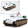 hhohio WW2 Army White Tank Building Blocks Set, T34/85 Medium Tank & R75 Motorcycle Model Kit, Military Tanks Construction Toys Gifts for Boys Kids Age 6+(741 Pcs)