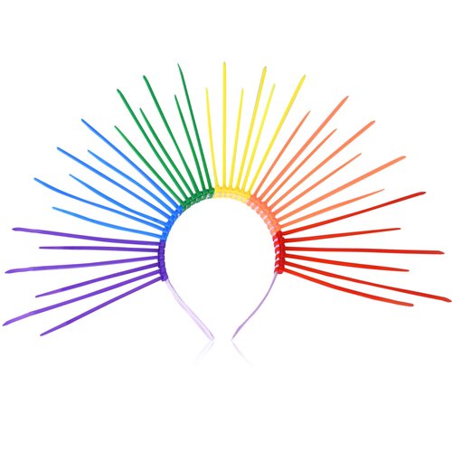 LaVenty Halo Crown Rainbow Headbands LGBTQ Accessories Pride Outfits For Women Sexy Pride Headpiece Flower Crown