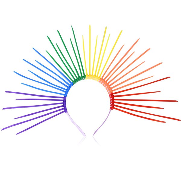LaVenty Halo Crown Rainbow Headbands LGBTQ Accessories Pride Outfits For Women Sexy Pride Headpiece Flower Crown