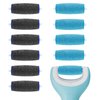 11 Pack Replacement Roller Heads for amope Pedi Perfect Refills Electronic Foot File, Include 6 Extra Coarse & 5 Regular Coarse Replacement Heads Compatible with amope (Black+Blue)