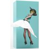 Flying Skirt Tissue Box (The Original Museum Featured Tissue Holder) - Charming Vintage Pop Art, Restyles After Each Dispense, Metal Weighted w/Inner Case, Gift Box - Designed by Spextrum® (Mint)