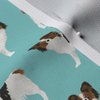 Spoonflower Fabric - Papillon, Dogs, Aqua, Toy Breed, Toy Spaniel, Blue, Puppy, Pet Printed on Denim Fabric Fat Quarter - Bottomweight Apparel Home Decor Upholstery