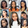TopSilky Bob Wig Human Hair 13x4 Bob Lace Front Wigs Human Hair Pre Plucked With Baby Hair 180% Density Short Human Hair Wigs Straight Bob Frontal Wigs Human Hair (Natural Color, 14 INCH)