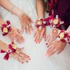 6 Sheets Henna Tattoo Stickers Brown Waterproof temporary hand tattoo stickers Red Ink Henna Tattoo For Women Wedding Party Festivals, & Parties Decoration（19-24）