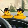 wonuu Rubber Duck Car Decorations Cute Car Accessories Dashboard Car Ornament with Cowboy Hat Swim Ring Colour Necklace and Sunglasses