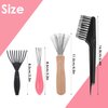 Abeillo Hair Brush Cleaner Tool Set - 4 Pieces Comb Cleaning Brush Hair Brush Cleaner Rake for Removing Hair Dust Home Salon Use (4 Style, Black, Oblong, Double Head, All Hair Types)