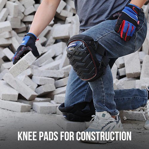 WORKPRO Knee Pads for Construction - Safety Kneepads with Ergonomic Gel Cushion and Foam Padding, Adjustable Buckle Straps and Durable Buttons, Ideal for Work Flooring Gardening