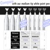 AKARUED White Paint Pen Acrylic Marker: 8 Pack 0.7mm White Paint Marker for Black Paper, Metal, Wood, Plastic, Ceramic, Metallic, Rock Painting, Drawing, Extra Fine Point, Ideal for Artist & Students