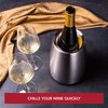 Vacu Vin Active Cooler Wine Elegant - Reusable Wine Bottle Cooler - Stainless Steel - Wine Cooler For Standard Size Bottles - Insulated Wine Bottle Chiller to Keep Wine Cold