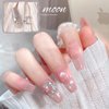 12 Pcs Moon Nail Charms 3D Alloy Gold Silver Moon Little Stars Nail Gems for Acrylic Nails Pink White Crystal Nail Rhinestones Luxury Shiny Moon with Diamonds Nail Jewels for Women Manicure Ornament