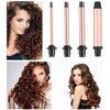Curling Wand, 4 in 1 Hair Curling Iron Wand Set Include 4 Interchangeable Ceramic Barrels (0.35"-1.25") Hair Curling Wand Set for Quick Create Hairstyle in All Hair Type