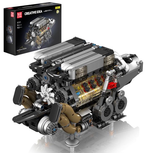 Mould King W16 Engine Toys Building Sets, Model Engine Kit for Adults, V8 Mini Engine Scale Model with Motor, 10131 STEM DIY Building Kits That Works, Blocks for Adults Boys Kids Aged 14+(952 Pieces)