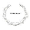 2 PCS Bride Wedding Hair Vine Headband Leaf Bridal Hairband Wedding Headpiece Leaf Pearl Crystal Hairpiece Tiara Crystal Head Vines Bridal Rhinestone Crystal Wedding Hair Accessories for Women Girls