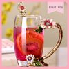 JY-Danbady Enamel Sunflower Crystal Lead-Free Glass Tea Cup with Spoon Set, Present for The Christmas, Valentine's Day.Best Present for Mother, Grandma, Girlfriend, Sister.