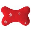 Zanies Plush Blizzard Bones Dog Toy, Small, Red