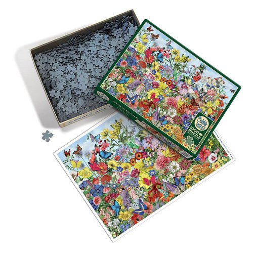 Cobble Hill 1000 Piece Puzzle - Butterfly Garden - Sample Poster Included