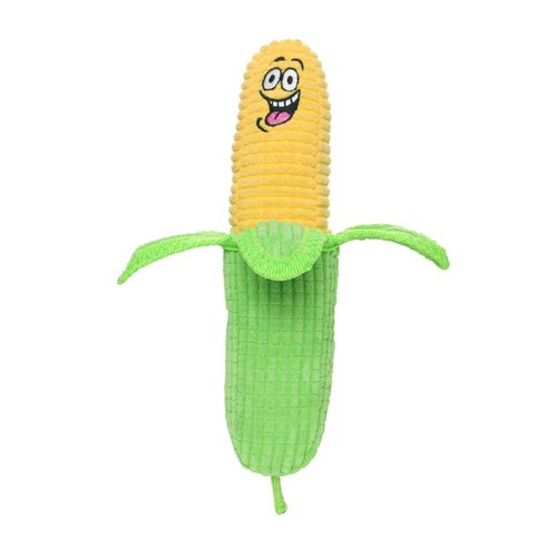 TUFFY - World's Tuffest Soft Dog Toy - Funny Food- 2-in-1 Toy -Multiple Layers. Made Durable, Strong & Tough. Interactive Play (Tug, Toss & Fetch). Machine Washable & Floats. (Corn 2 Pack)