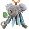 Elephant Touch and Feel Baby Books Toys 0-6 Months, Loveys Crinkle Books for Babies,Infant Toys 6-12-18 Months 1-2 Year Old, Baby Shower Christmas Gifts Soft Cloth Book Teething Rattle for Boys Girls