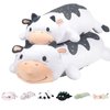Mewaii Cow Plush Body Pillow, 25" Kawaii Milk Cow Stuffed Animals Squishy Cute Long Plushies Cuddle Pillow for Kids, Birthday Gifts for Women, Girls and Males
