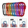 Zalava 2" 10 pcs D-Clip Durable Locking Carabiner Clips Keychain Clip, Spring-Loaded Aluminum Keychain Clip Hook, Screwgate Locking Carabiner Clip Outdoor, Indoor, or Dog Leash Round