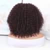 WIGER 15 inch Short Bob Lace Front Wigs Middle Part Wigs Curly T Part Wigs Ombre Afro Kinky Curly Wigs Synthetic Curly Wig For Black Women(1B/99J)