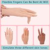 Practice Hand for Acrylic Nails Flexible Bendable Nail Practice Hand with Adjustable Bracket Realistic Silicone Hand Mannequin for Nails for Nails Beginner/Nail Salon (Right Hand,Light Brown)
