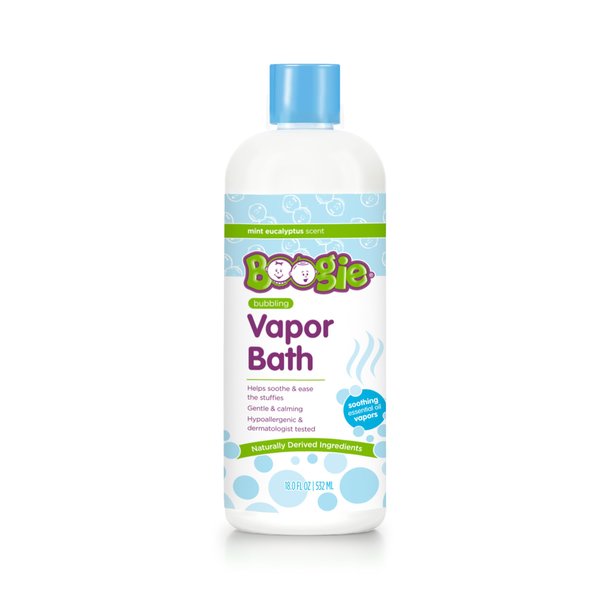 Kids Botanical Bubble Bath by Boogie, Soothing Vapor Bubble Bath, Made with Plant and Oat Extracts, Natural Essential Oils, Mint Eucalyptus, 18 oz, Pack of 1