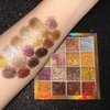 CHARMFORYOU 16 Colors Sequins Eyeshadow,Body Powder Pressed Gold Brown Eyeshadow makeup plate For Women Girls Halloween Festivals Cosplay (01)