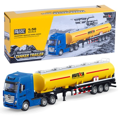 Qcar Tanker Trailer Vehicles Toys,1:50 Scale Diecast Site Tanker Truck, Toy Trucks for Kids